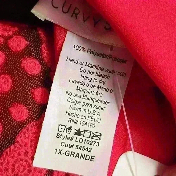 CURVY SENSE SUBRINA OPEN BACK SHEER  DRESS SIZE 1X - Picture 8 of 8